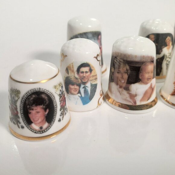 Set of 20 Royal Memorabilia Porcelain Thimbles Queen Elizabeth II, Dianna + - Picture 5 of 14